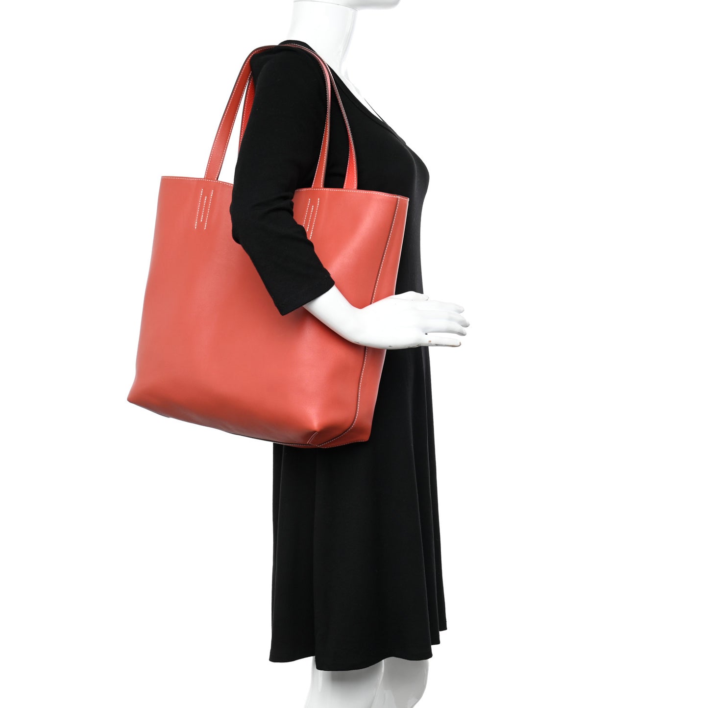 Taurillon Clemence Double Sens 45 Reversible Tote Rose Jaipur