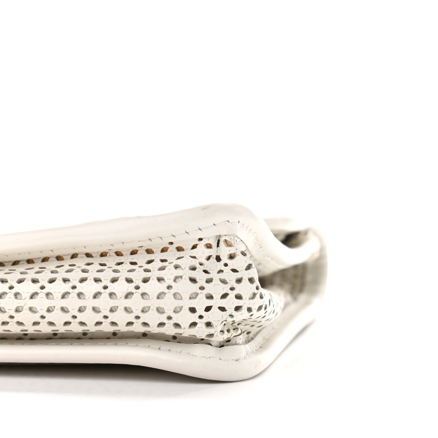 Perforated Calfskin Large Dubai Up In The Air Flap White