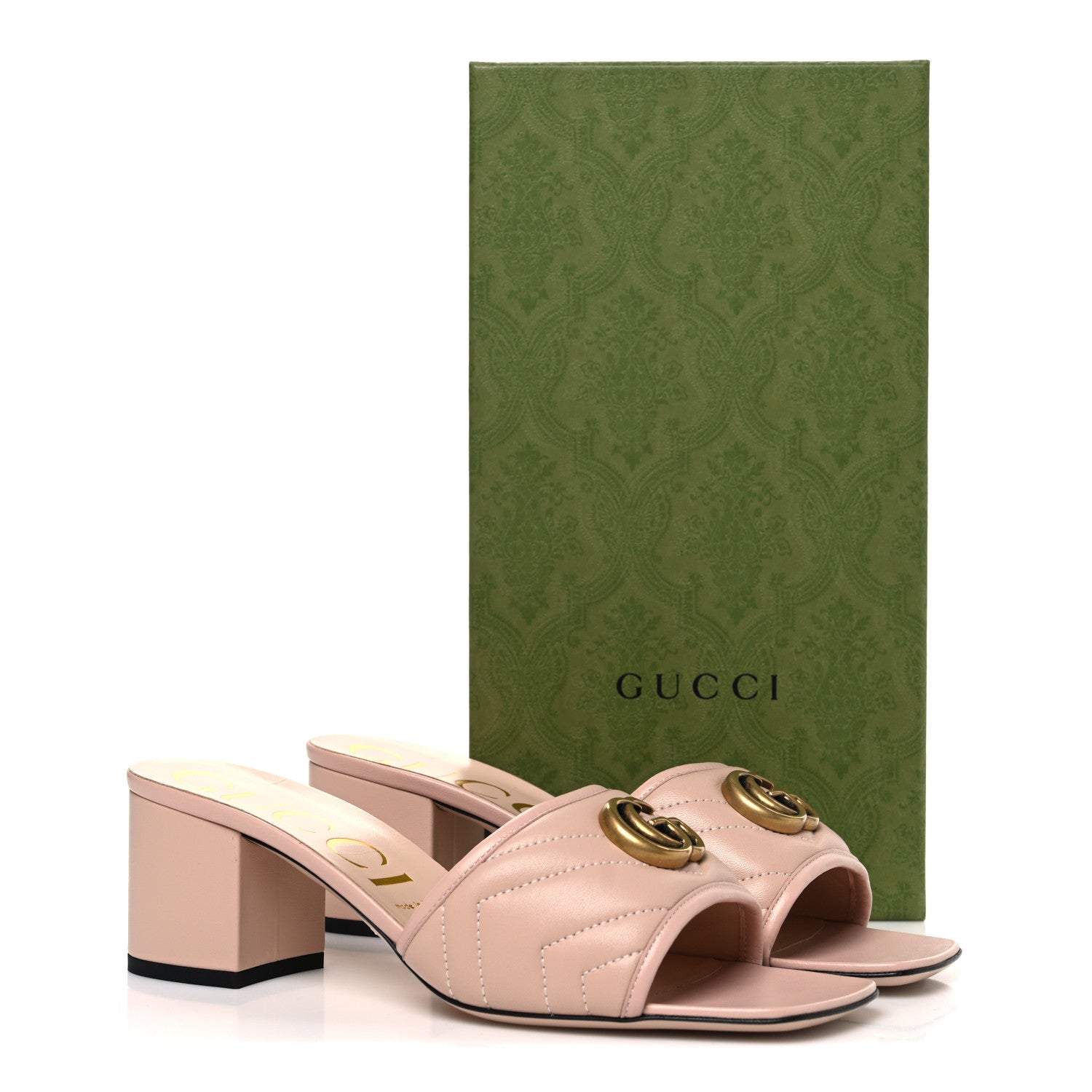 Gucci Nappa Matelasse GG Marmont 55mm Slide Sandals 40 Skin Rose 11 of 11