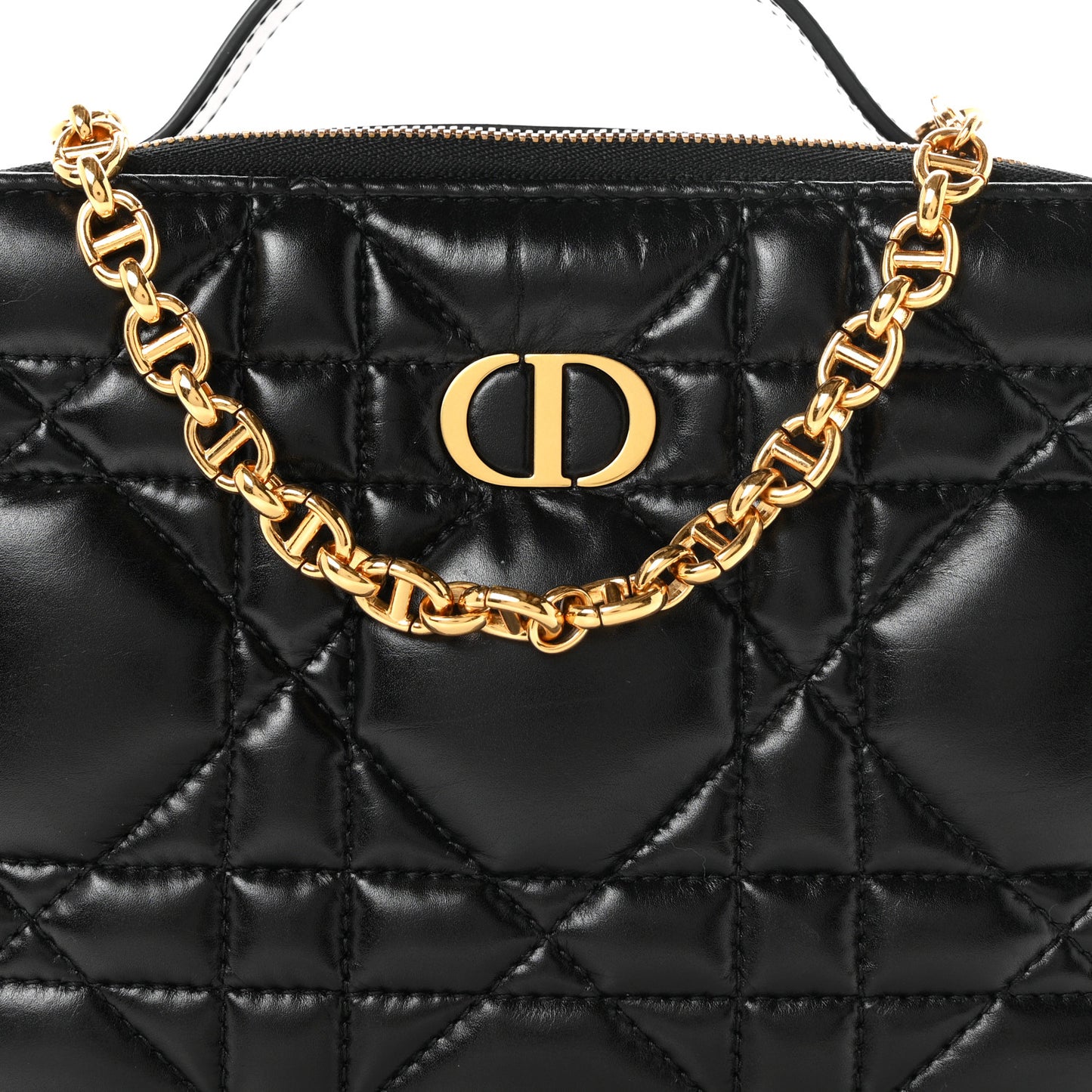 Calfskin Macrocannage Caro Box Bag Black