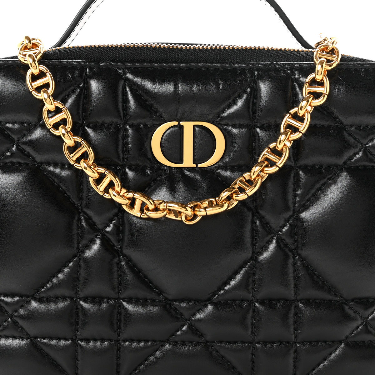 Christian Dior Calfskin Macrocannage Caro Box Bag Black 7 of 10