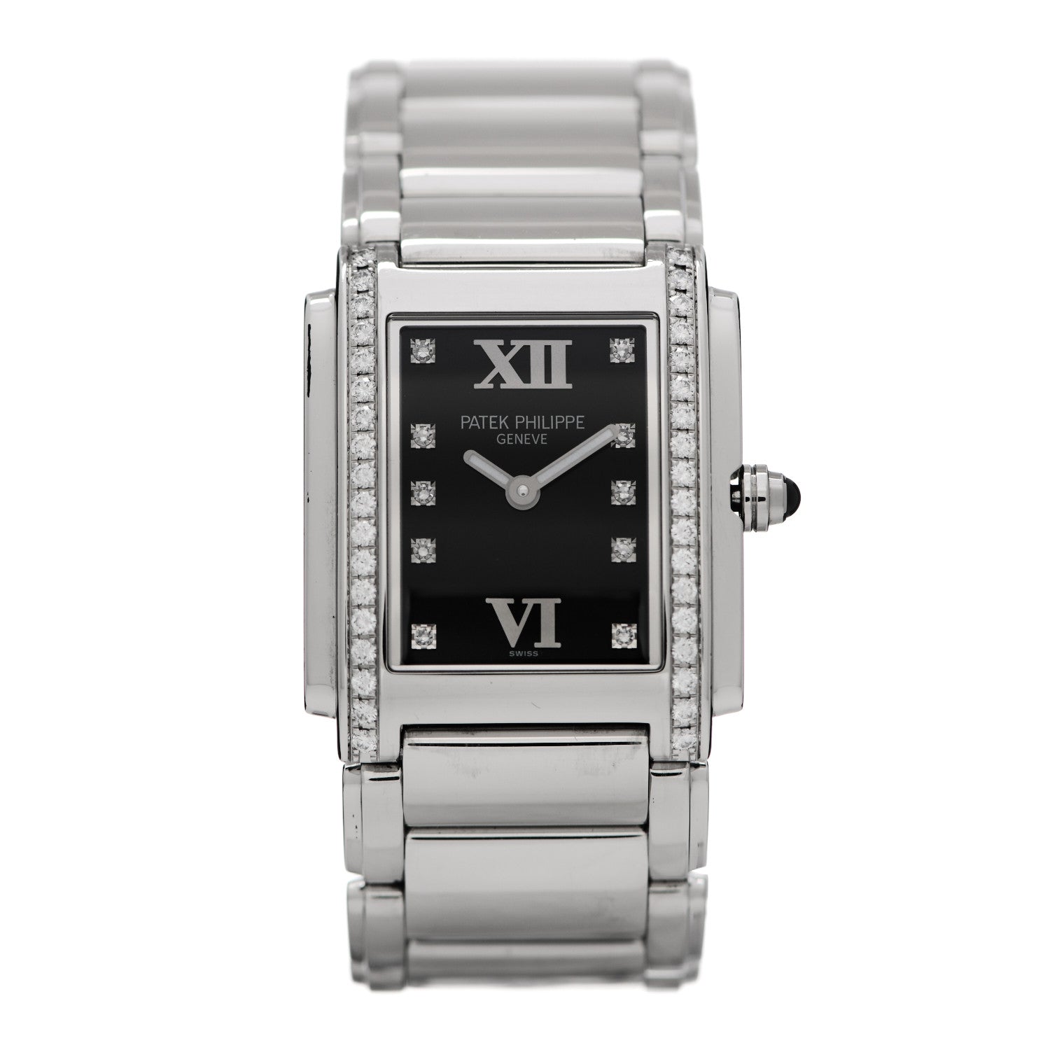 Patek Philippe Stainless Steel Diamond 25mm Twenty-4 Quartz Watch Black 4910/10A-001 1 of 4