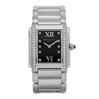 Patek Philippe Stainless Steel Diamond 25mm Twenty-4 Quartz Watch Black 4910/10A-001 1 of 4