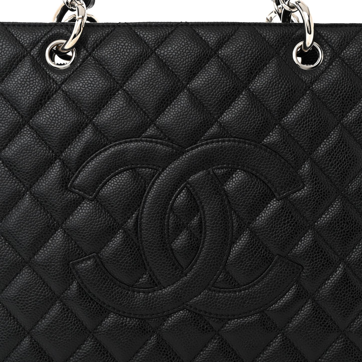 Caviar Quilted Grand Shopping Tote GST Black