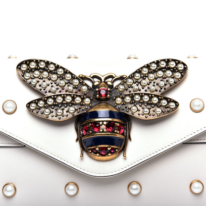 Gucci Nappa Pearl Studded Mini Queen Margaret Broadway Shoulder Bag Mystic White 11 of 11