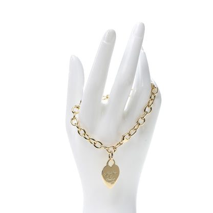 Tiffany 18K Yellow Gold Heart Tag Charm Bracelet 2 of 4