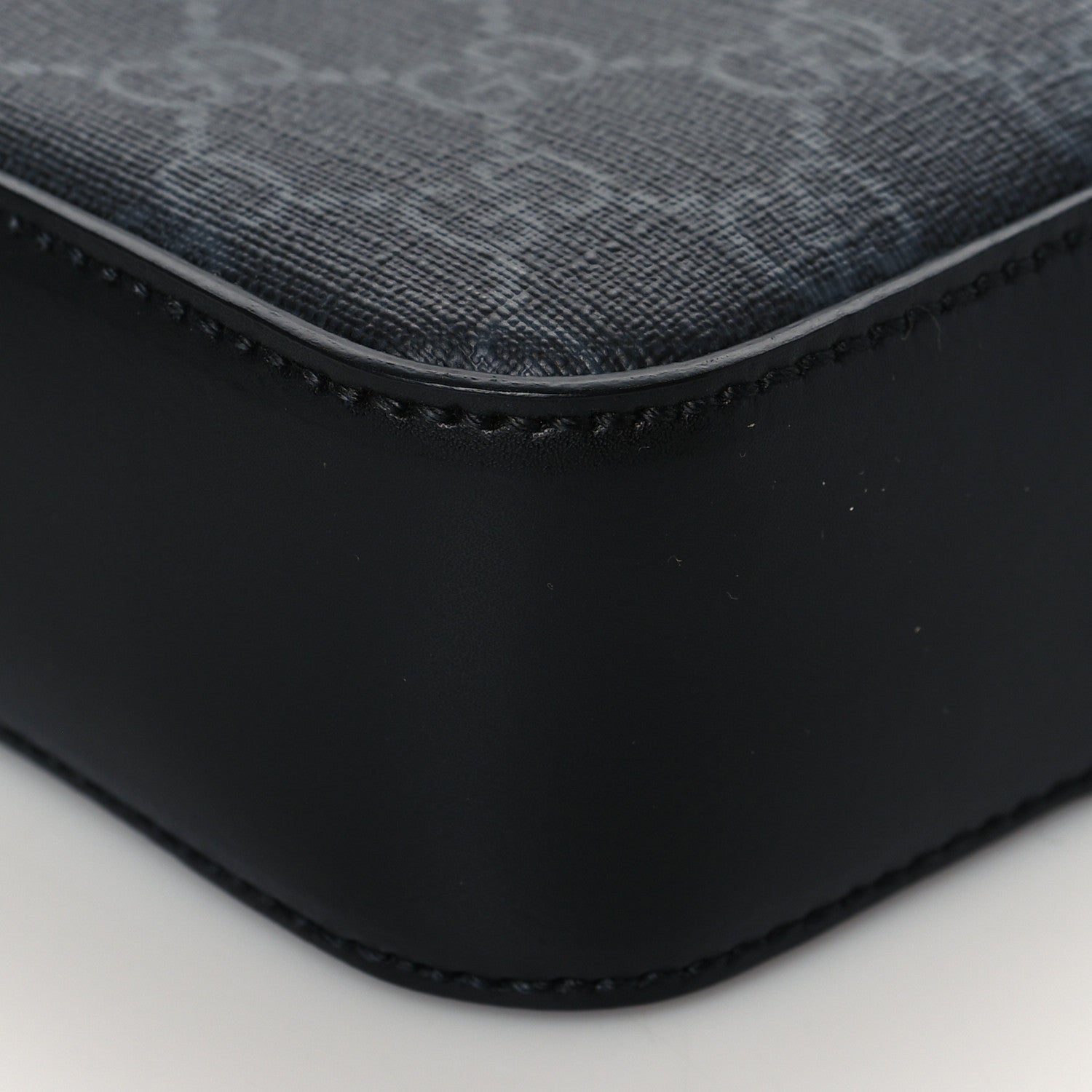 Gucci GG Supreme Monogram Appia Calfskin Web Small Camera Messenger Bag Black Grey 9 of 10