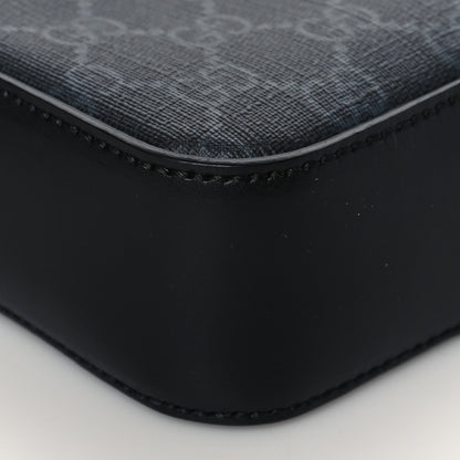 Gucci GG Supreme Monogram Appia Calfskin Web Small Camera Messenger Bag Black Grey 9 of 10