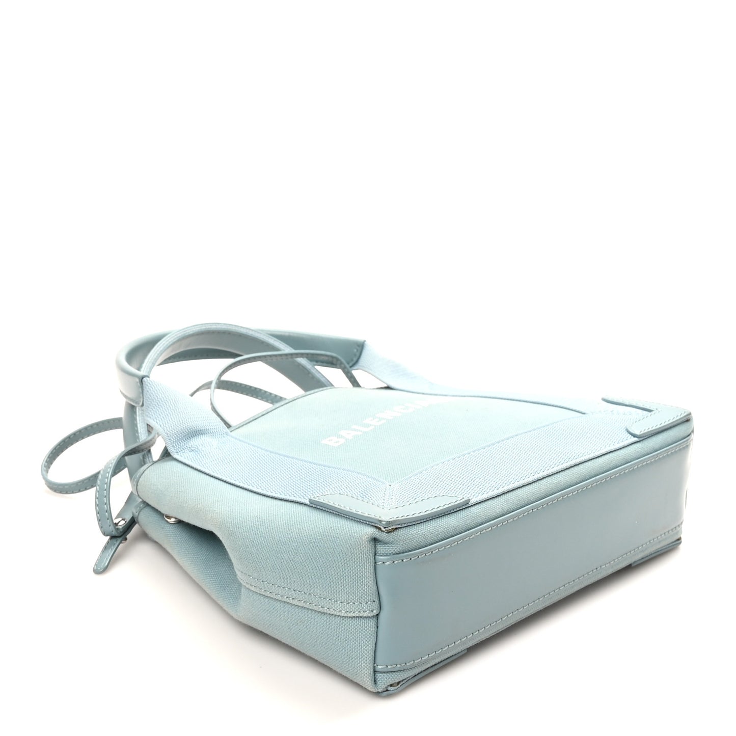 Cotton Canvas Satin Calfskin Navy Cabas XS Blue