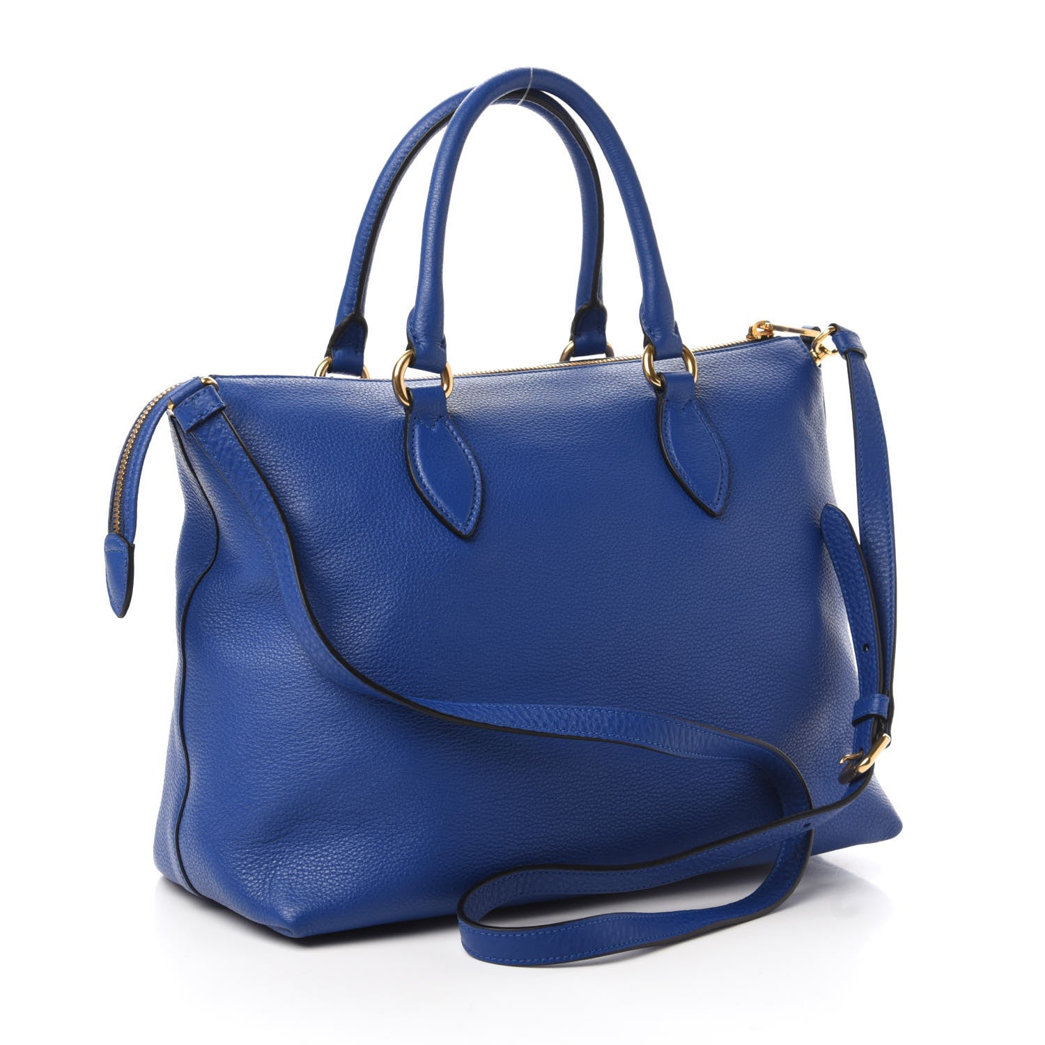 Prada Vitello Daino Shopping Tote Azzurro 3 of 9