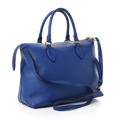 Prada Vitello Daino Shopping Tote Azzurro 3 of 9