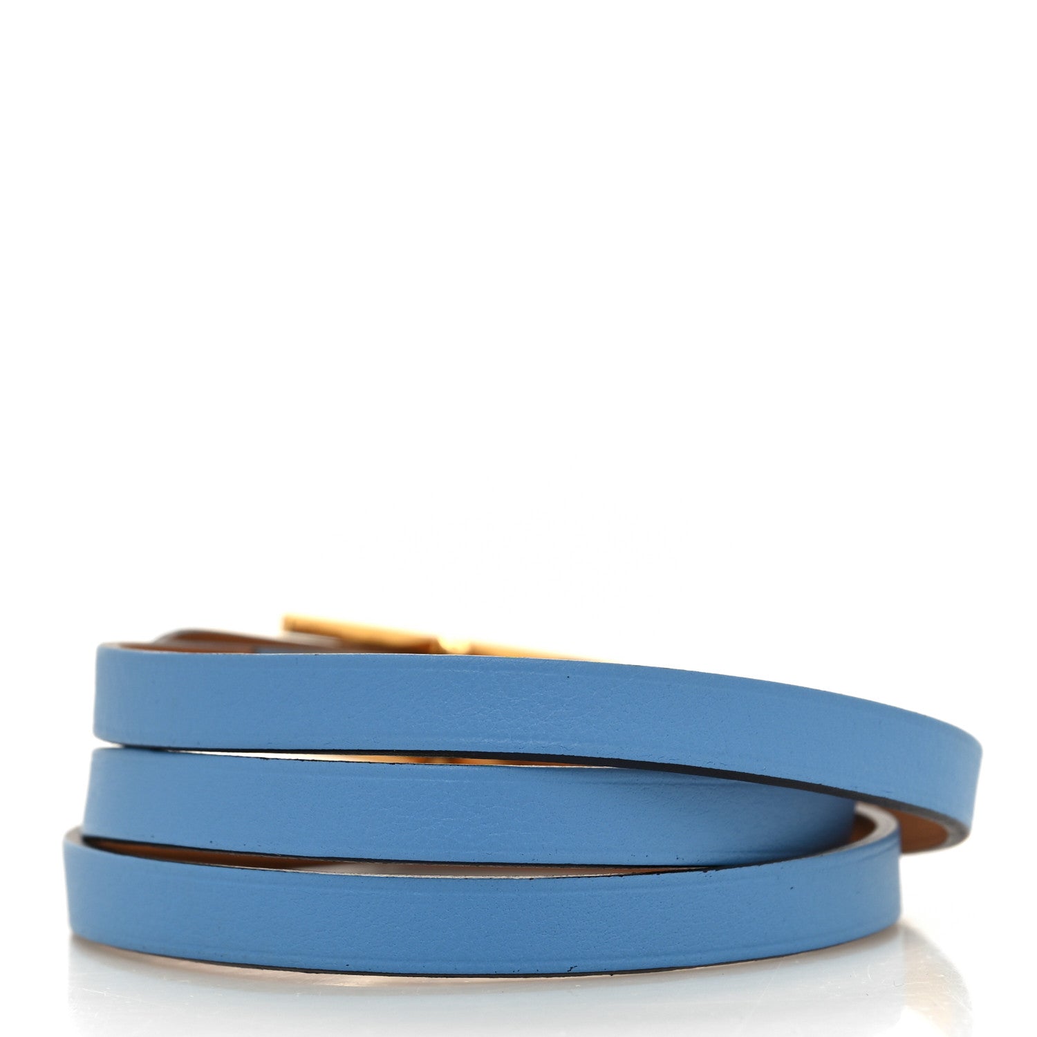 Hermes Swift Hapi 3MM Triple Tour Wrap Bracelet S Bleu Paradis 3 of 5