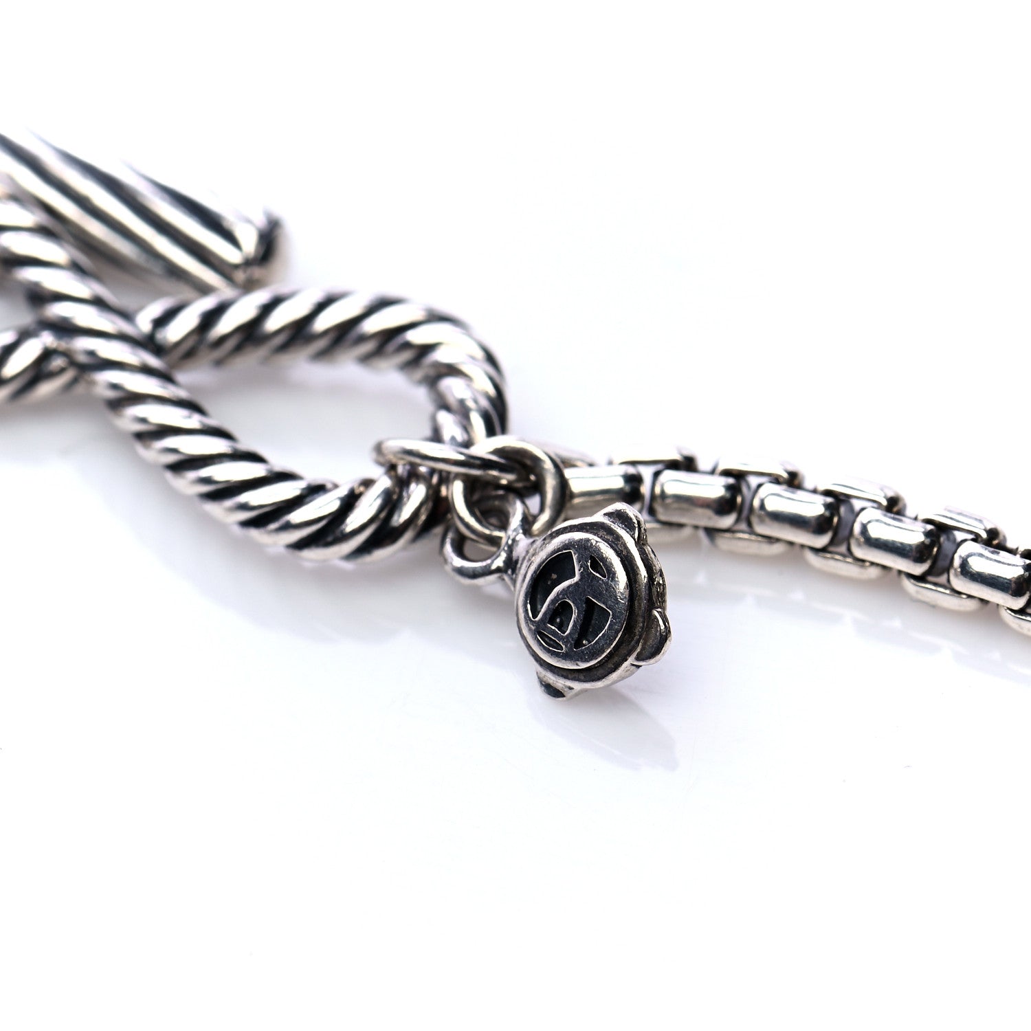 David Yurman Sterling Silver Black Onyx Infinity Necklace 5 of 6