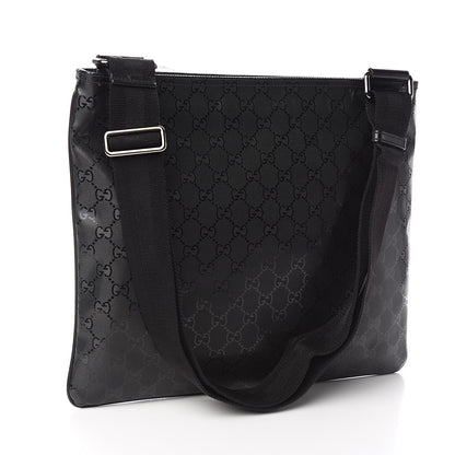 Gucci Imprime Monogram Medium Flat Messenger Bag Black 3 of 12
