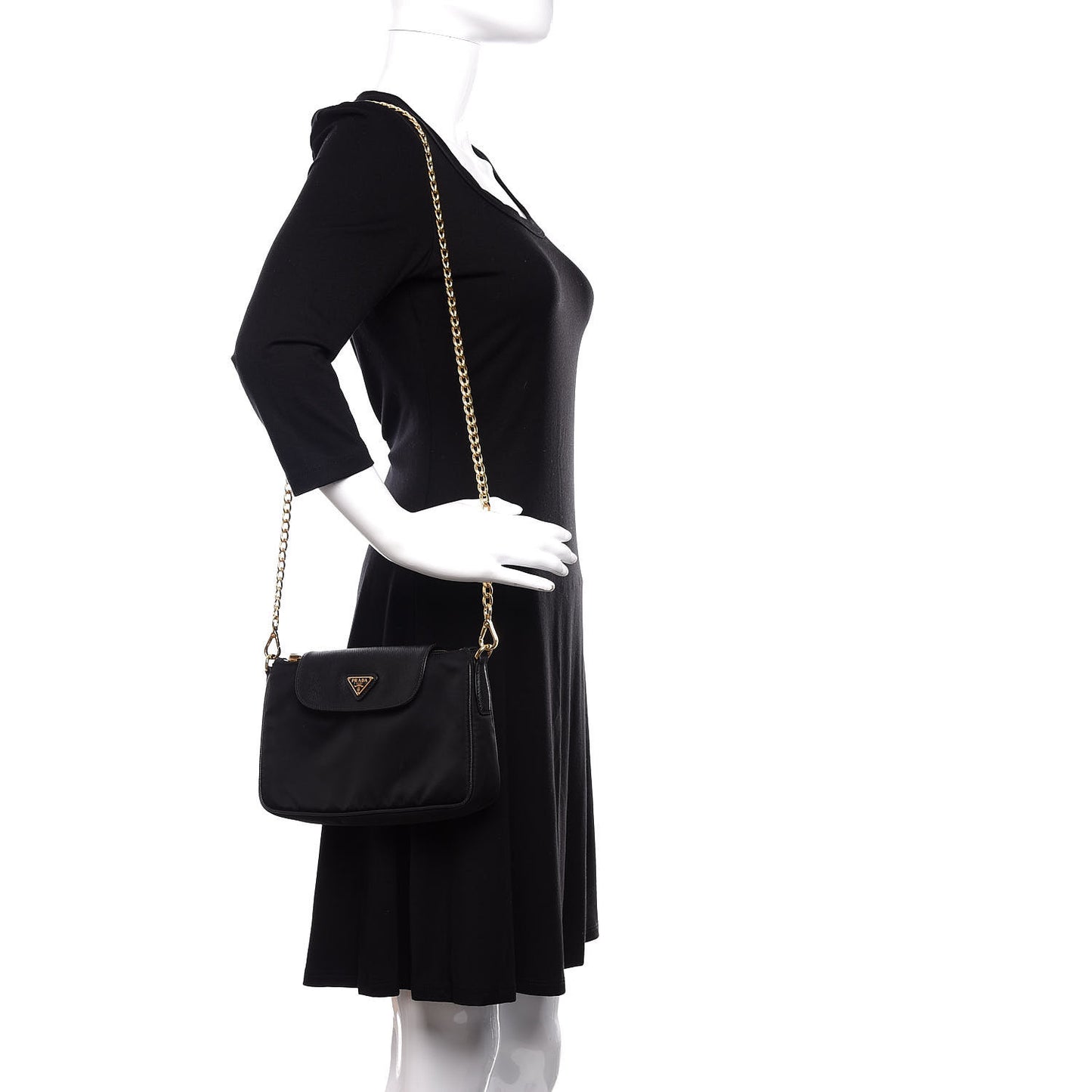 Tessuto Nylon Saffiano Crossbody Bag Black