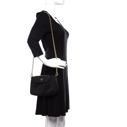 Prada Tessuto Nylon Saffiano Crossbody Bag Black 2 of 9