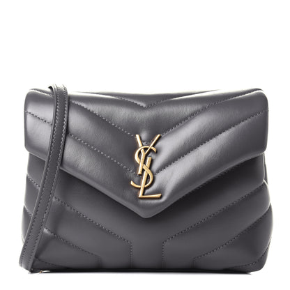 Saint Laurent Calfskin Y Quilted Monogram Toy Loulou Crossbody Bag Storm 1 of 4