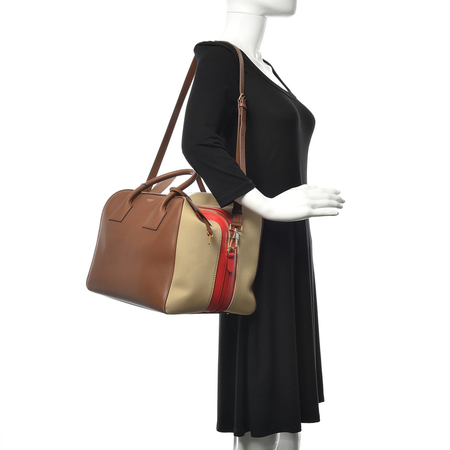 Smooth Calfskin Cube Bowling Bag Malt Brown