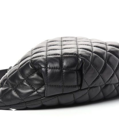 Chanel Lambskin Quilted Banane Waist Bag Fanny Pack Black 7 of 9