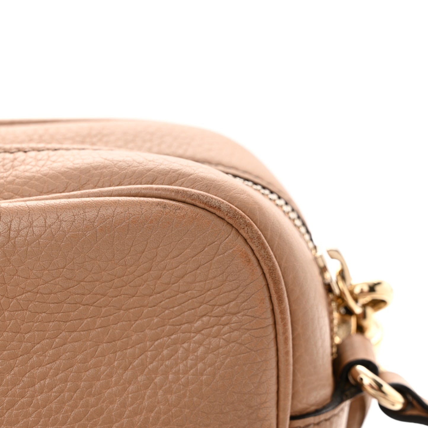 Pebbled Calfskin Small Soho Disco Bag Camelia