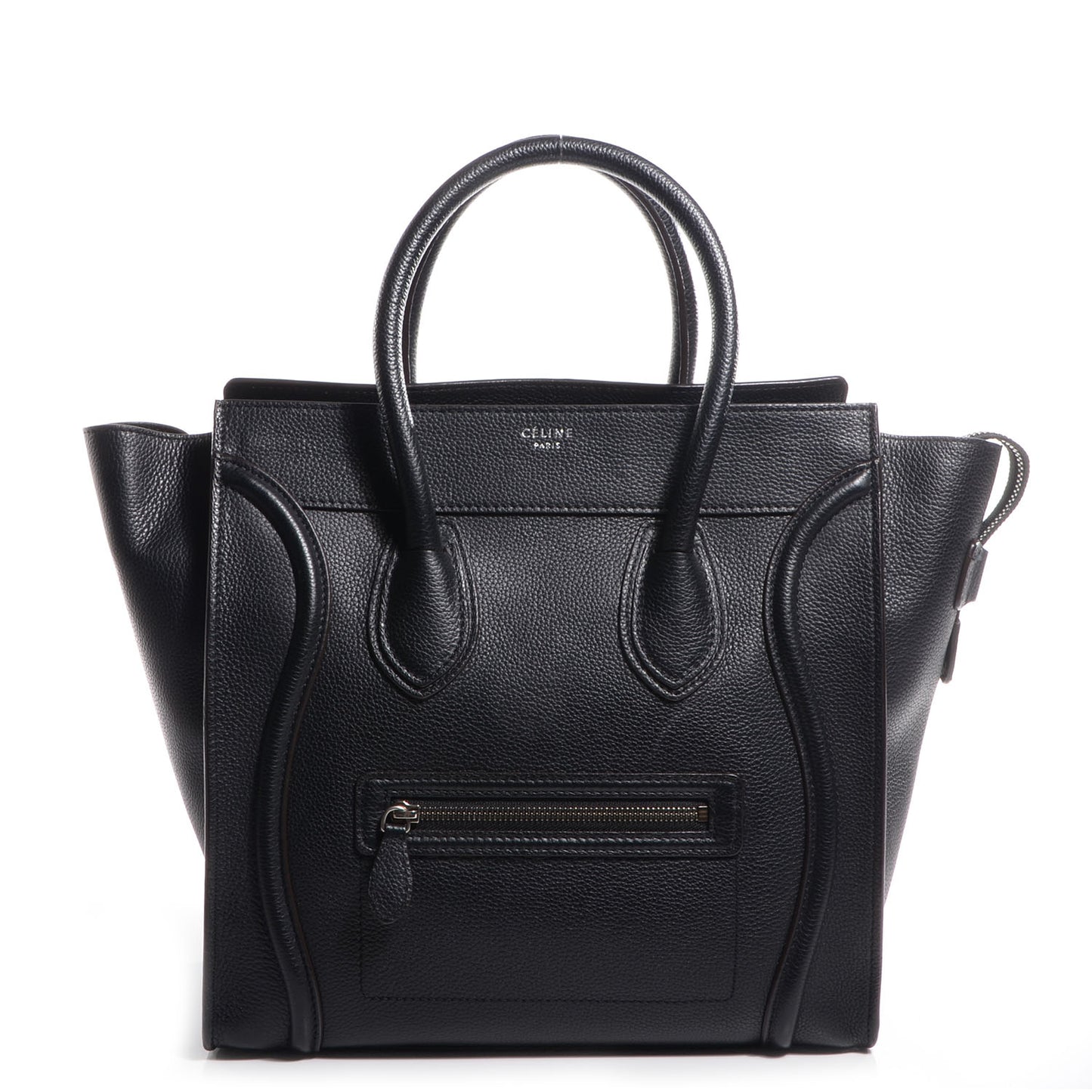 Drummed Calfskin Mini Luggage Black