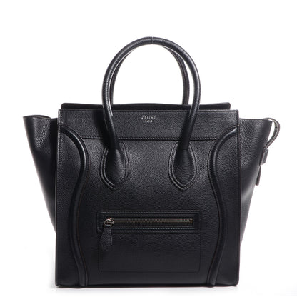Celine Drummed Calfskin Mini Luggage Black 1 of 8
