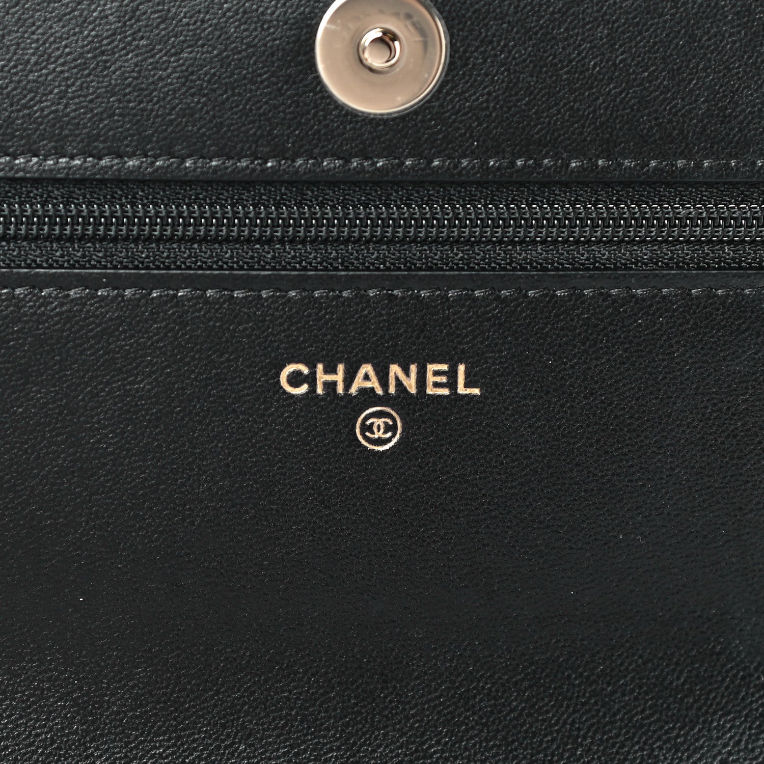 Chanel Lambskin Quilted Pearl Wallet On Chain WOC Black 8 of 13