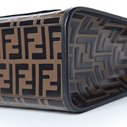 Fendi Vitello Century Wicker Bi-Color FF 1974 Embossed Small Runaway Shopper Tote Maya Black 11 of 11