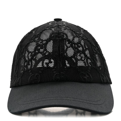 Gucci Mesh GG Monogram Shivali Baseball Hat S Black 3 of 9