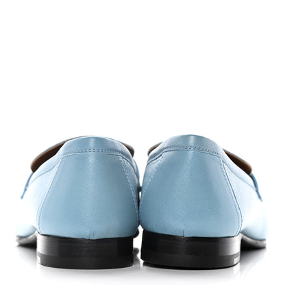 Hermes Goatskin Paris Loafers 37 Bleu Dorset 6 of 11