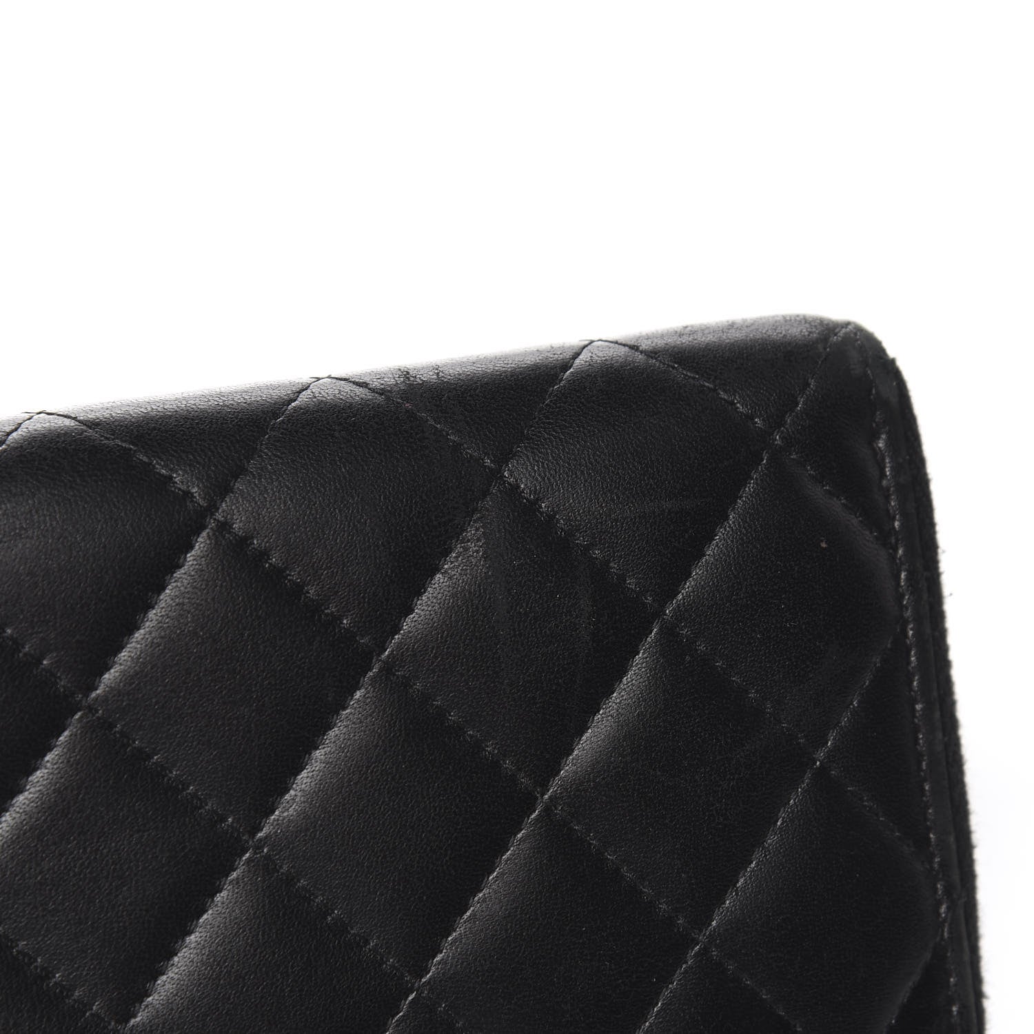 Chanel Lambskin Quilted Large Gusset Zip Around Wallet Black 8 of 9