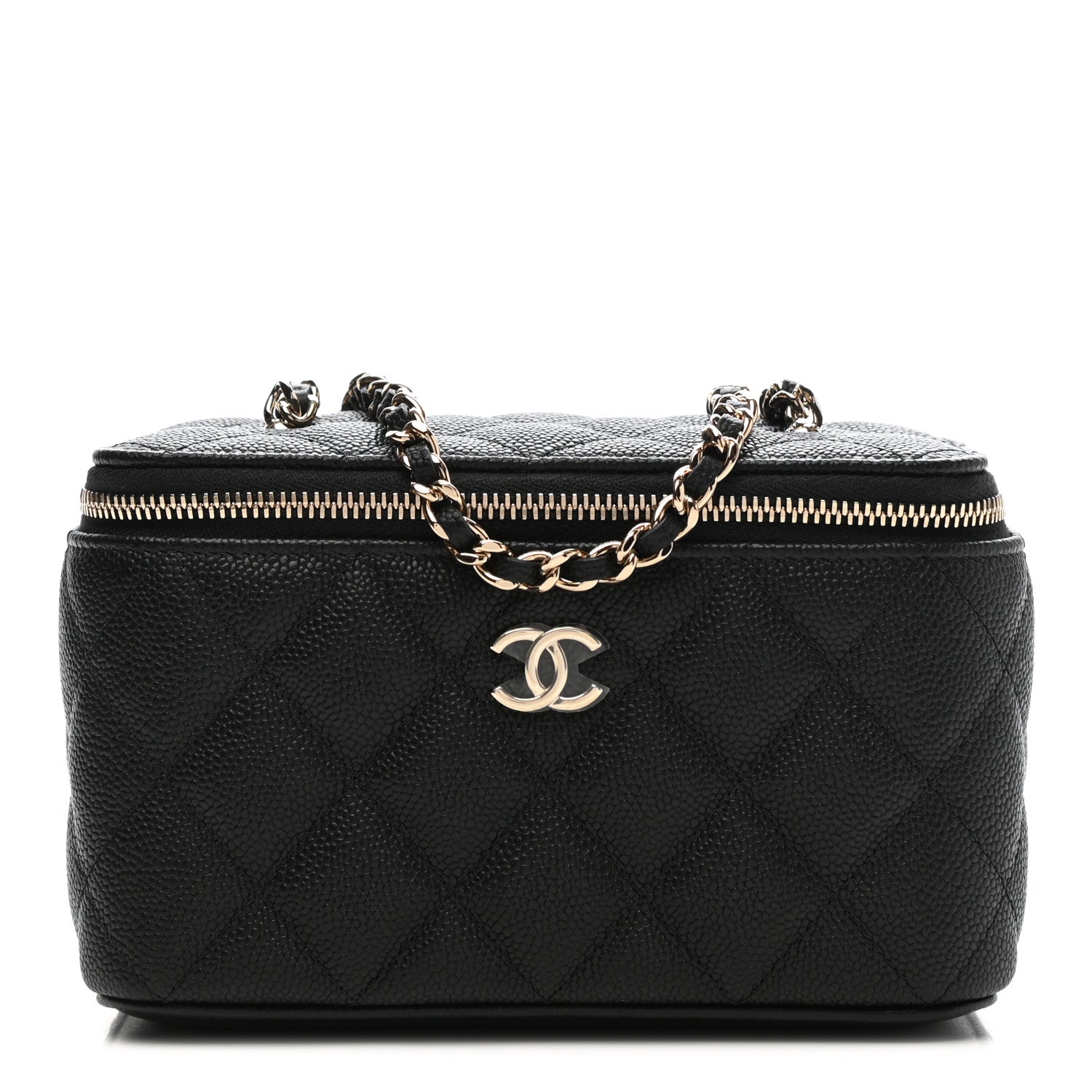 Chanel Caviar Quilted Small Tiny CC Vanity Case With Chain Black 1 of 9