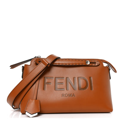 Fendi Vitello King Logo Embossed Medium By The Way Boston Bag Cuoio 1 of 10