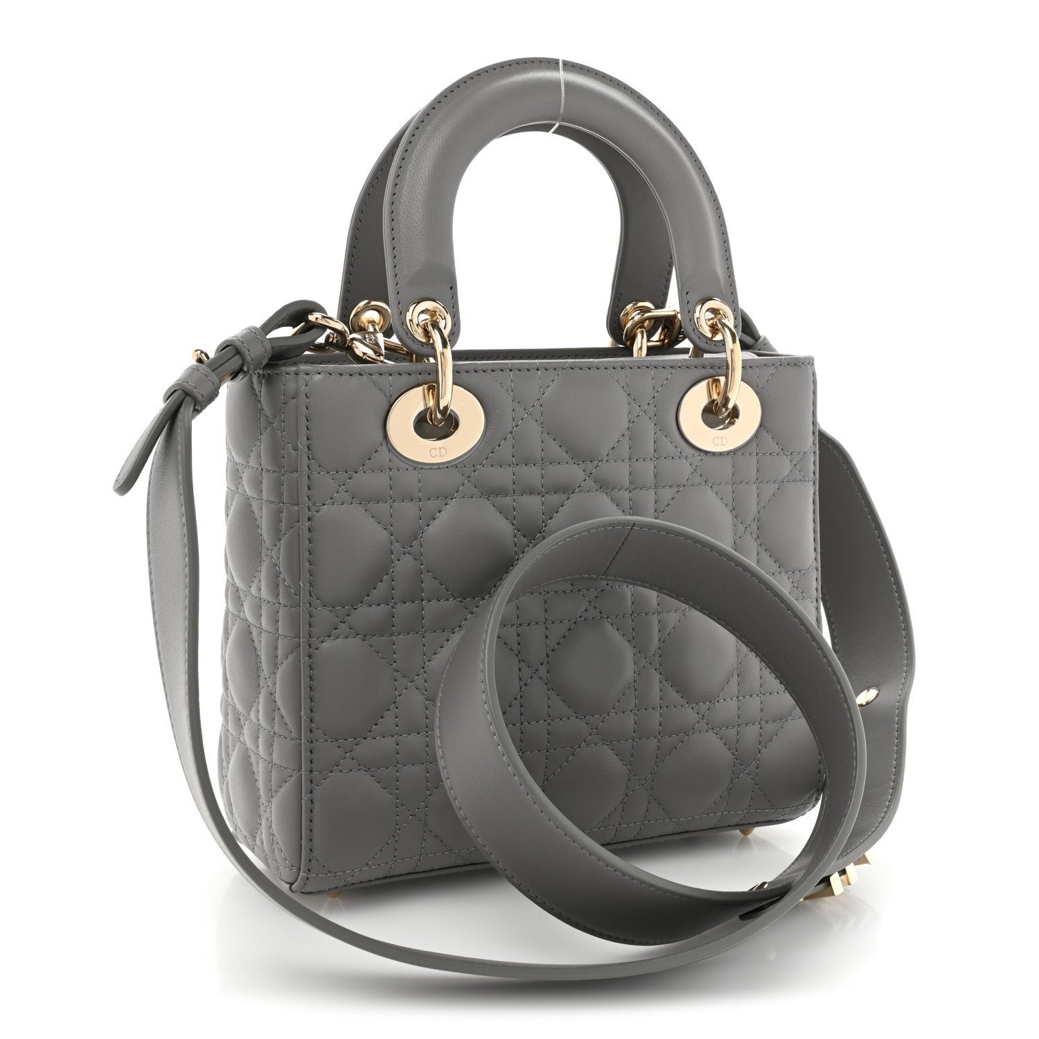 Christian Dior Lambskin Cannage Small My ABCDior Lady Dior Grey 3 of 9