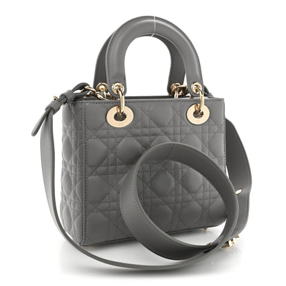 Christian Dior Lambskin Cannage Small My ABCDior Lady Dior Grey 3 of 9