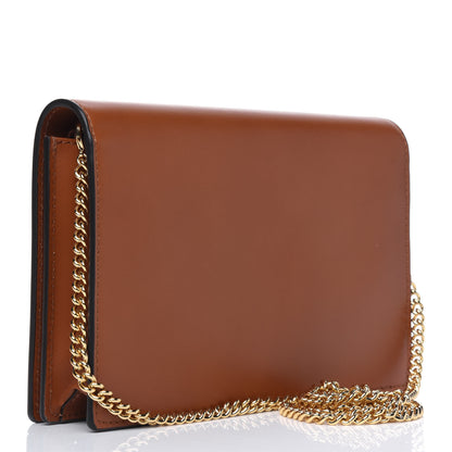 Fendi Vitello King Tamponato Logo Embossed Medium Wallet On Chain Cuoio 3 of 12