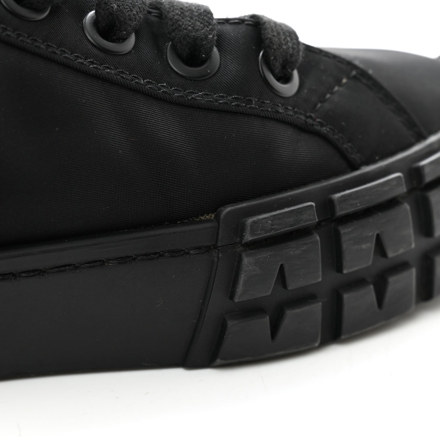 Prada Re-Nylon Gabardine Triangle Womens Wheel Pouch Pocket High Top Sneakers 39 Black 9 of 10