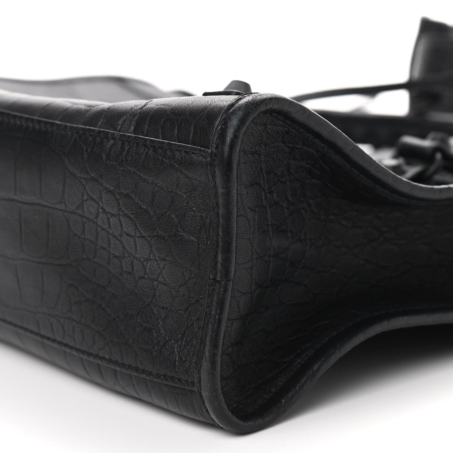 Balenciaga Matte Supple Lambskin Crocodile Embossed Classic Black Hardware S City Black 8 of 8