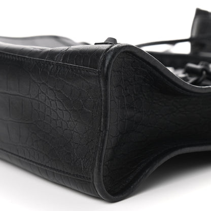 Balenciaga Matte Supple Lambskin Crocodile Embossed Classic Black Hardware S City Black 8 of 8