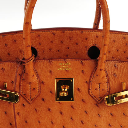 Hermes Ostrich Birkin 30 Gold 4 of 17