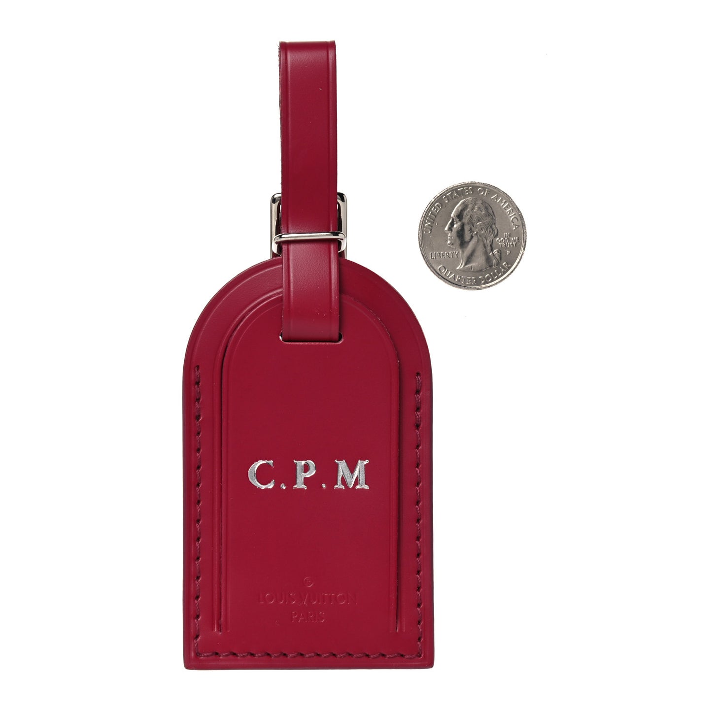 Calfskin Luggage Tag Fuschia