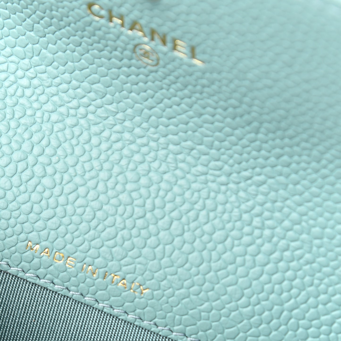 Caviar Quilted Boy Flap Card Holder Light Blue