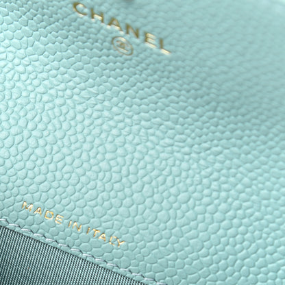 Chanel Caviar Quilted Boy Flap Card Holder Light Blue 7 of 9