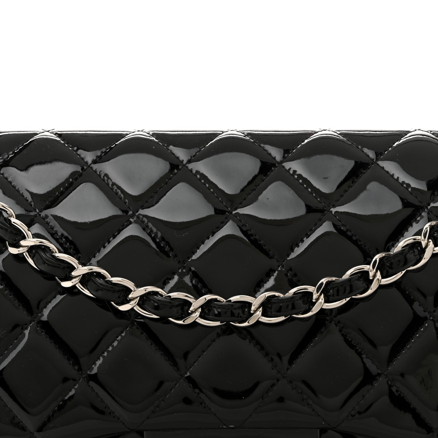 Chanel Patent Quilted Jumbo Double Flap Black 8 of 11