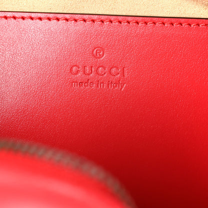 Gucci Calfskin Matelasse Small GG Marmont Chain Shoulder Bag Hibiscus Red 6 of 11