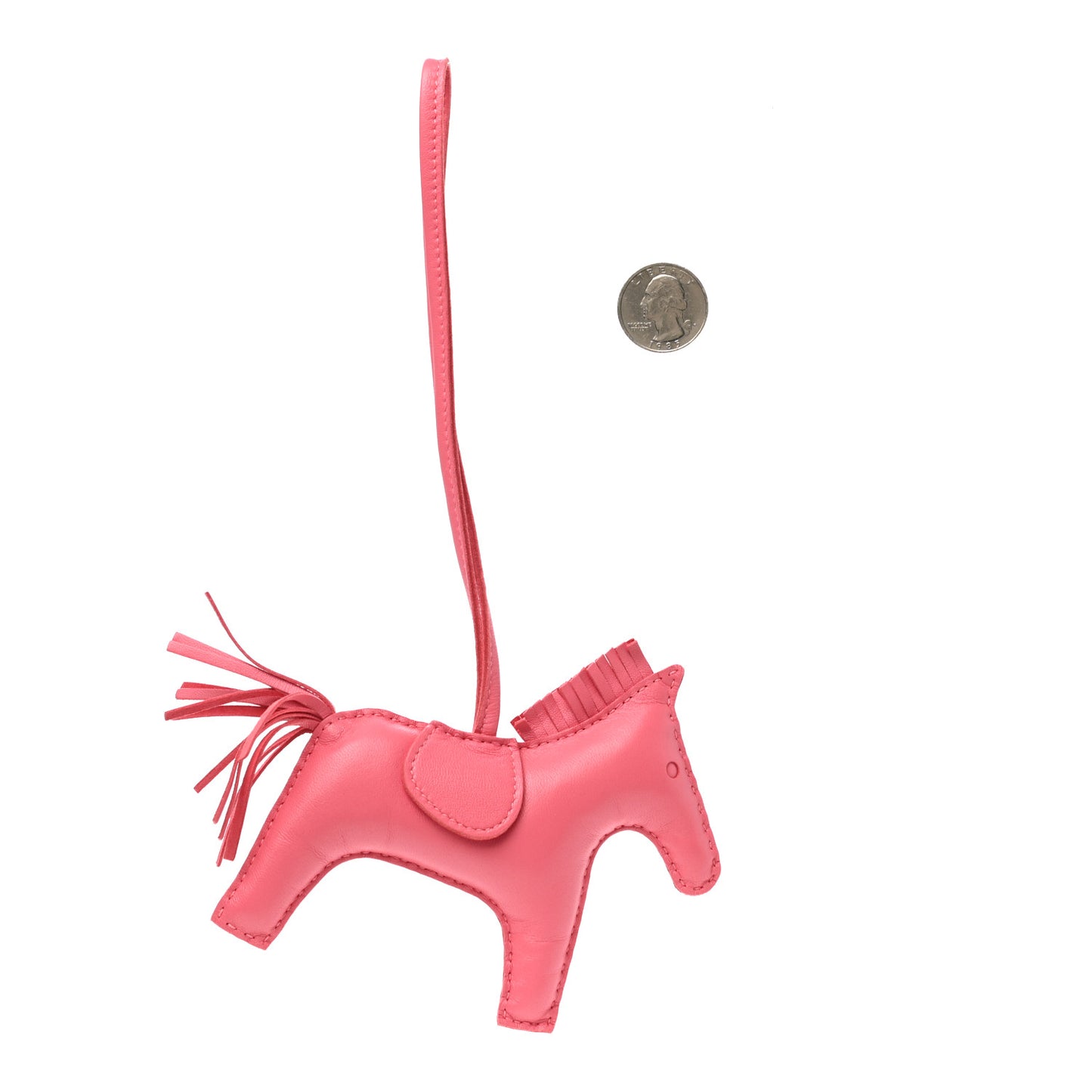 Milo Lambskin Grigri Rodeo Horse Bag Charm MM Rose Azalee