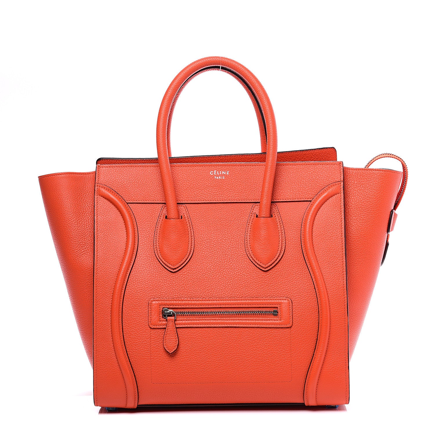 Celine Drummed Calfskin Mini Luggage Vermillion 1 of 10