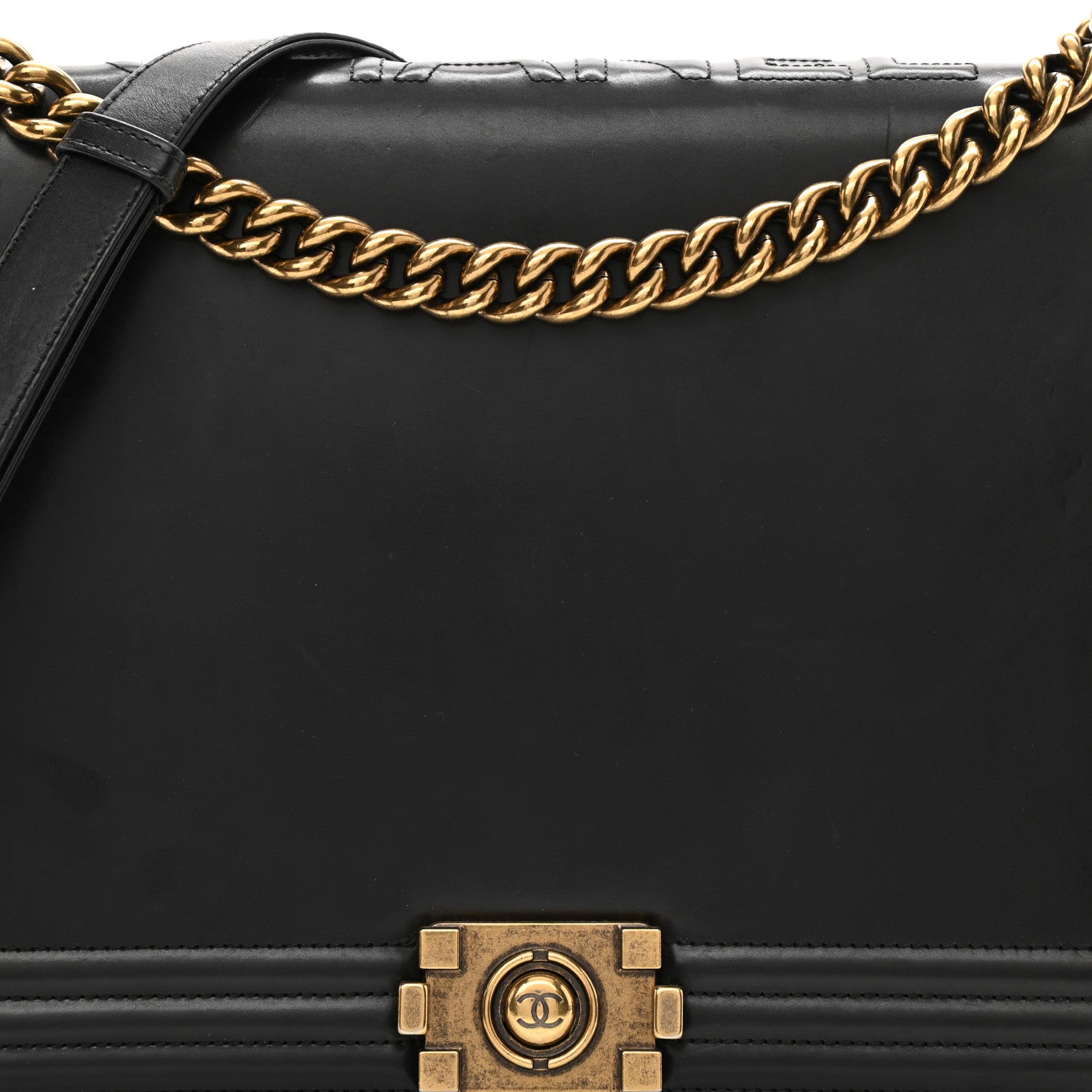 Chanel Glazed Calfskin Large Boy Flap Black 8 of 15
