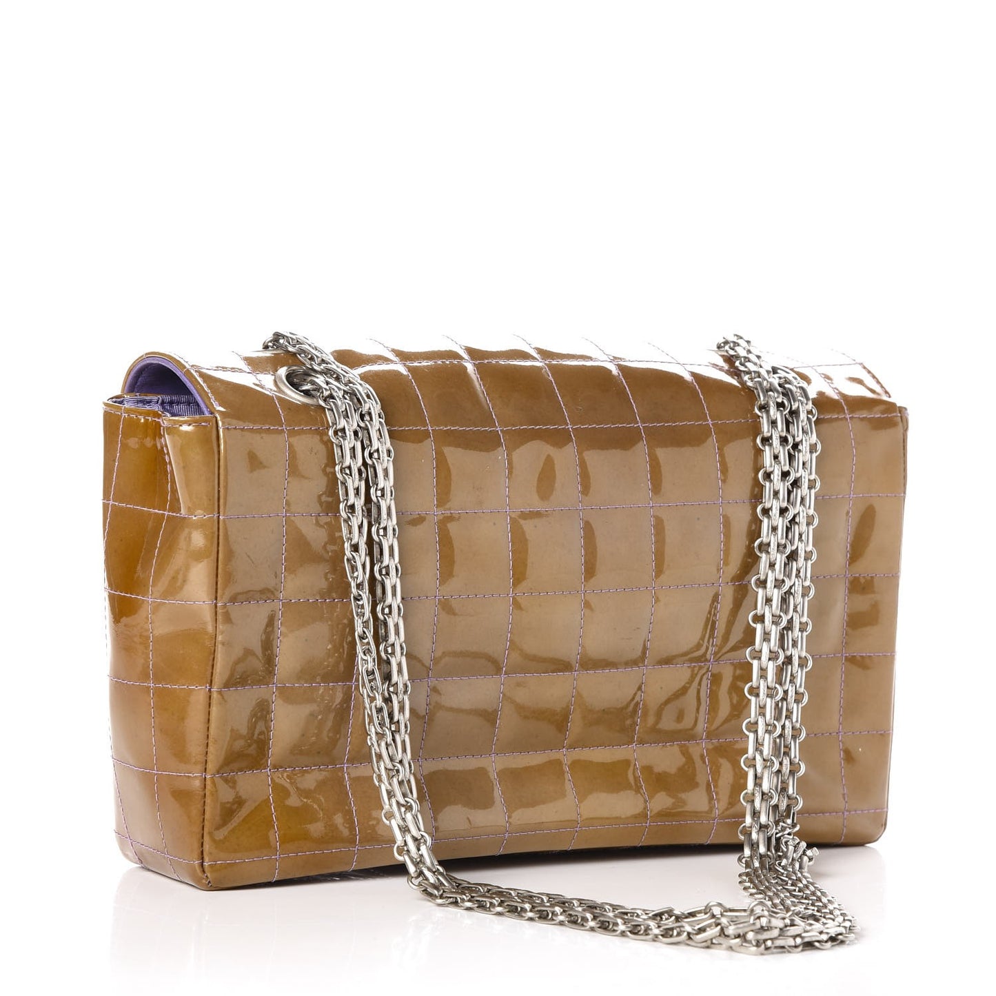 Patent Chocolate Bar Reissue Single Flap Dark Beige