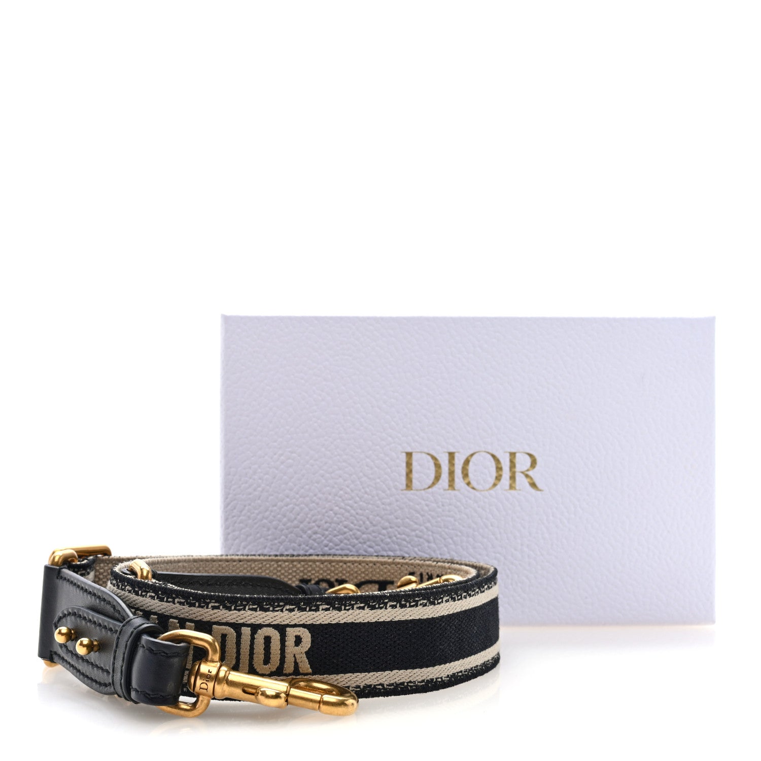 Christian Dior Canvas Embroidered Shoulder Strap Black 4 of 4